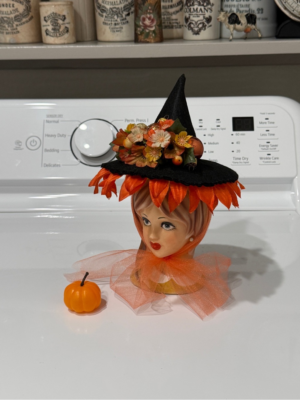 OOAK Fall Teen Witch Head Vase made by Me! - Picture 10 of 17